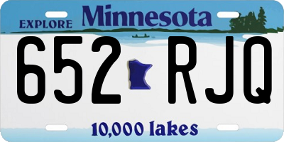 MN license plate 652RJQ
