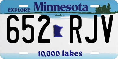 MN license plate 652RJV