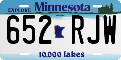MN license plate 652RJW