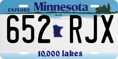 MN license plate 652RJX