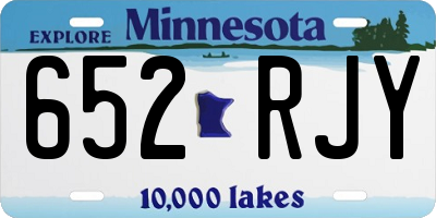 MN license plate 652RJY