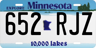 MN license plate 652RJZ