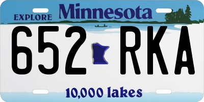 MN license plate 652RKA