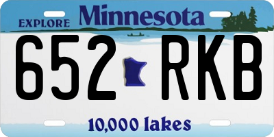 MN license plate 652RKB