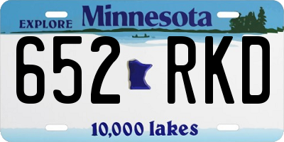 MN license plate 652RKD