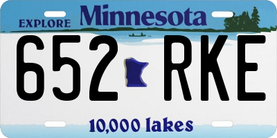 MN license plate 652RKE