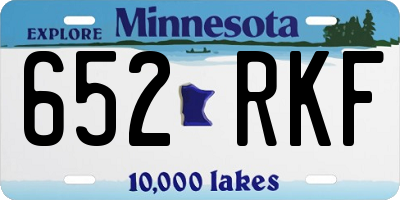MN license plate 652RKF