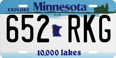 MN license plate 652RKG