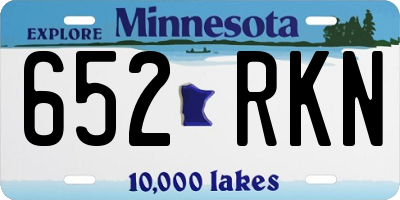 MN license plate 652RKN