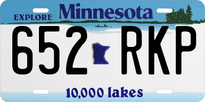 MN license plate 652RKP