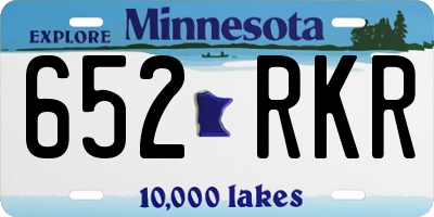MN license plate 652RKR
