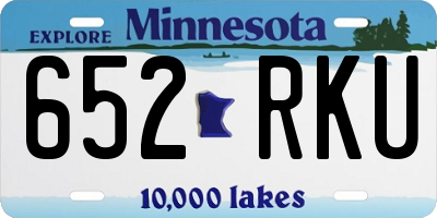 MN license plate 652RKU