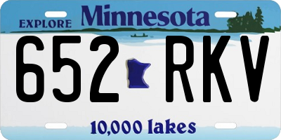 MN license plate 652RKV