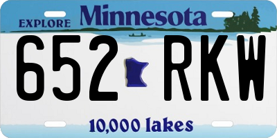 MN license plate 652RKW