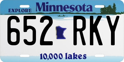 MN license plate 652RKY