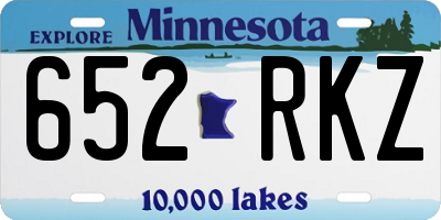 MN license plate 652RKZ