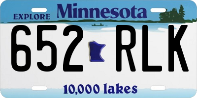 MN license plate 652RLK