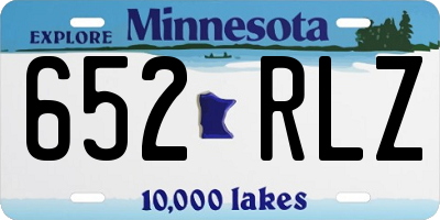 MN license plate 652RLZ