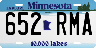 MN license plate 652RMA