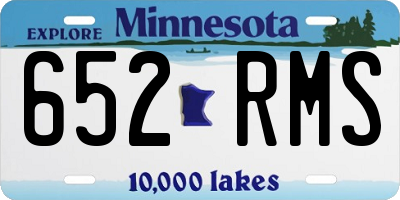 MN license plate 652RMS