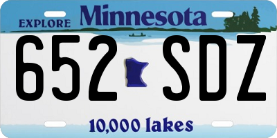 MN license plate 652SDZ