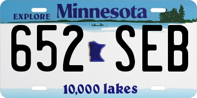 MN license plate 652SEB
