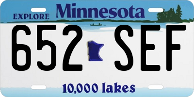 MN license plate 652SEF