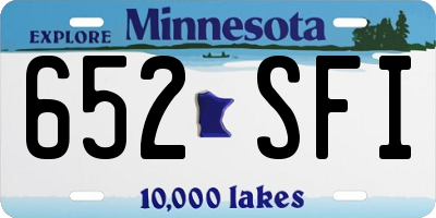 MN license plate 652SFI