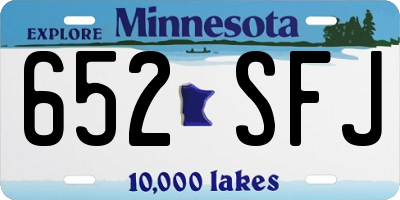 MN license plate 652SFJ