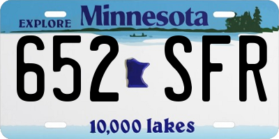 MN license plate 652SFR
