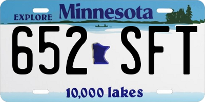 MN license plate 652SFT