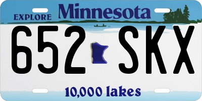 MN license plate 652SKX