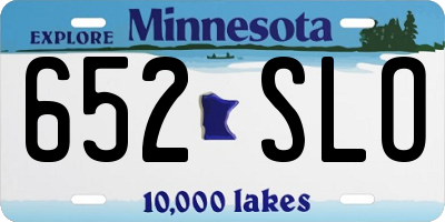 MN license plate 652SLO