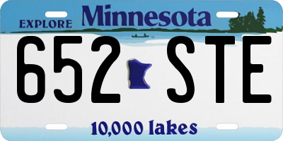 MN license plate 652STE