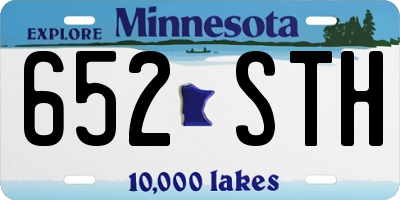 MN license plate 652STH