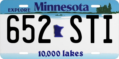 MN license plate 652STI