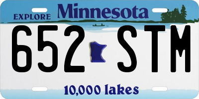 MN license plate 652STM