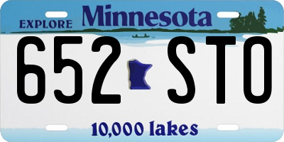 MN license plate 652STO