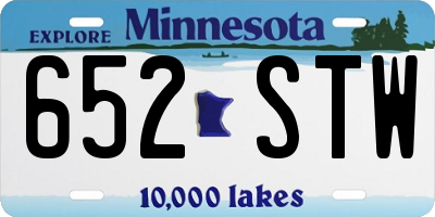 MN license plate 652STW