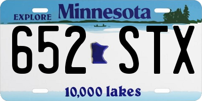MN license plate 652STX
