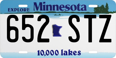 MN license plate 652STZ