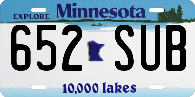 MN license plate 652SUB