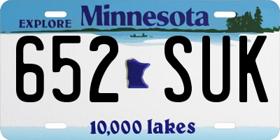 MN license plate 652SUK