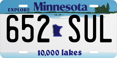 MN license plate 652SUL
