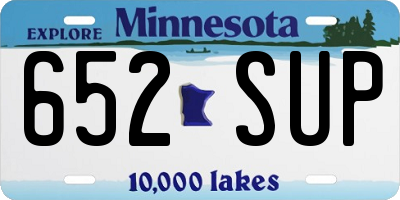 MN license plate 652SUP