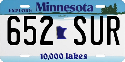 MN license plate 652SUR