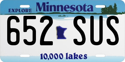 MN license plate 652SUS