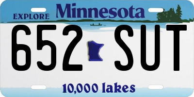 MN license plate 652SUT