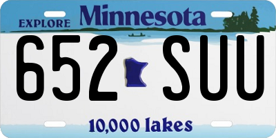 MN license plate 652SUU