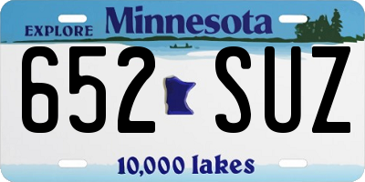MN license plate 652SUZ